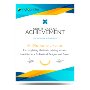 India Printer Certificates Printing